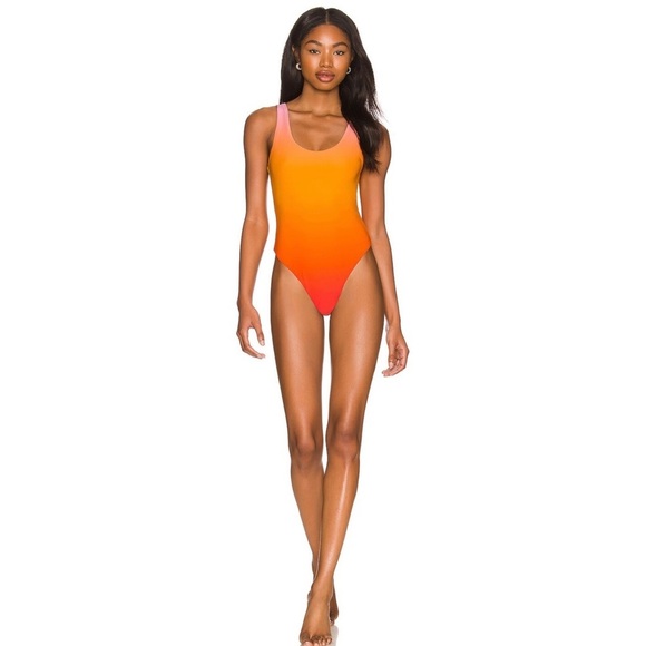 We Wore What pink scoop low back one piece swimsuit - Picture 1 of 3